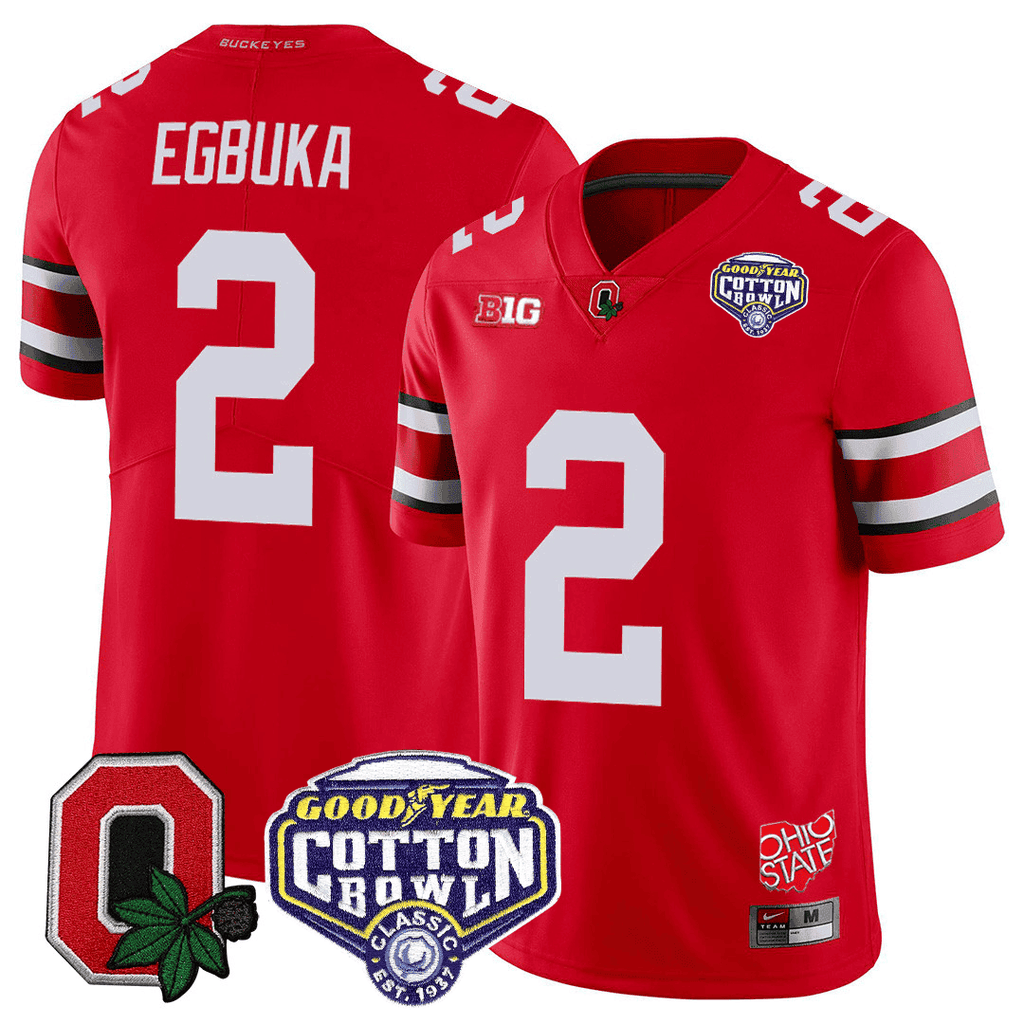 Men's Ohio State Buckeyes Good Year Cotton Bowl Patch Jersey - All Stitched