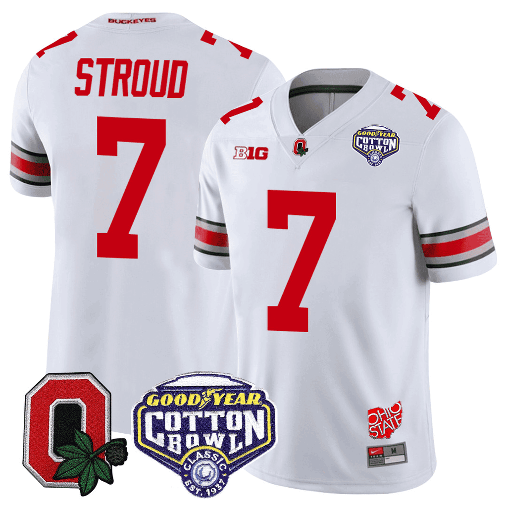 Men's Ohio State Buckeyes Good Year Cotton Bowl Patch Jersey - All Stitched