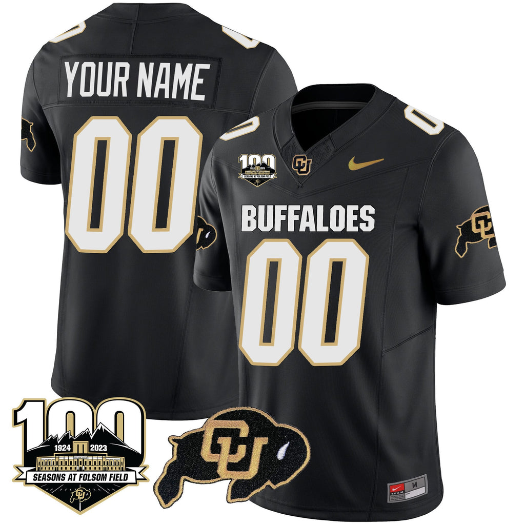 Colorado Buffaloes 100 Seasons Patch Vapor Limited Custom Jersey - All Stitched