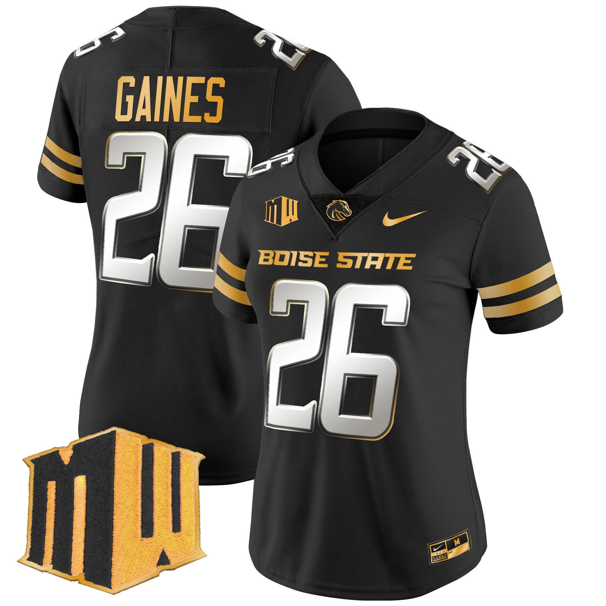 Women's Boise State Broncos 2024 Gold Vapor Limited Jersey - All Stitched