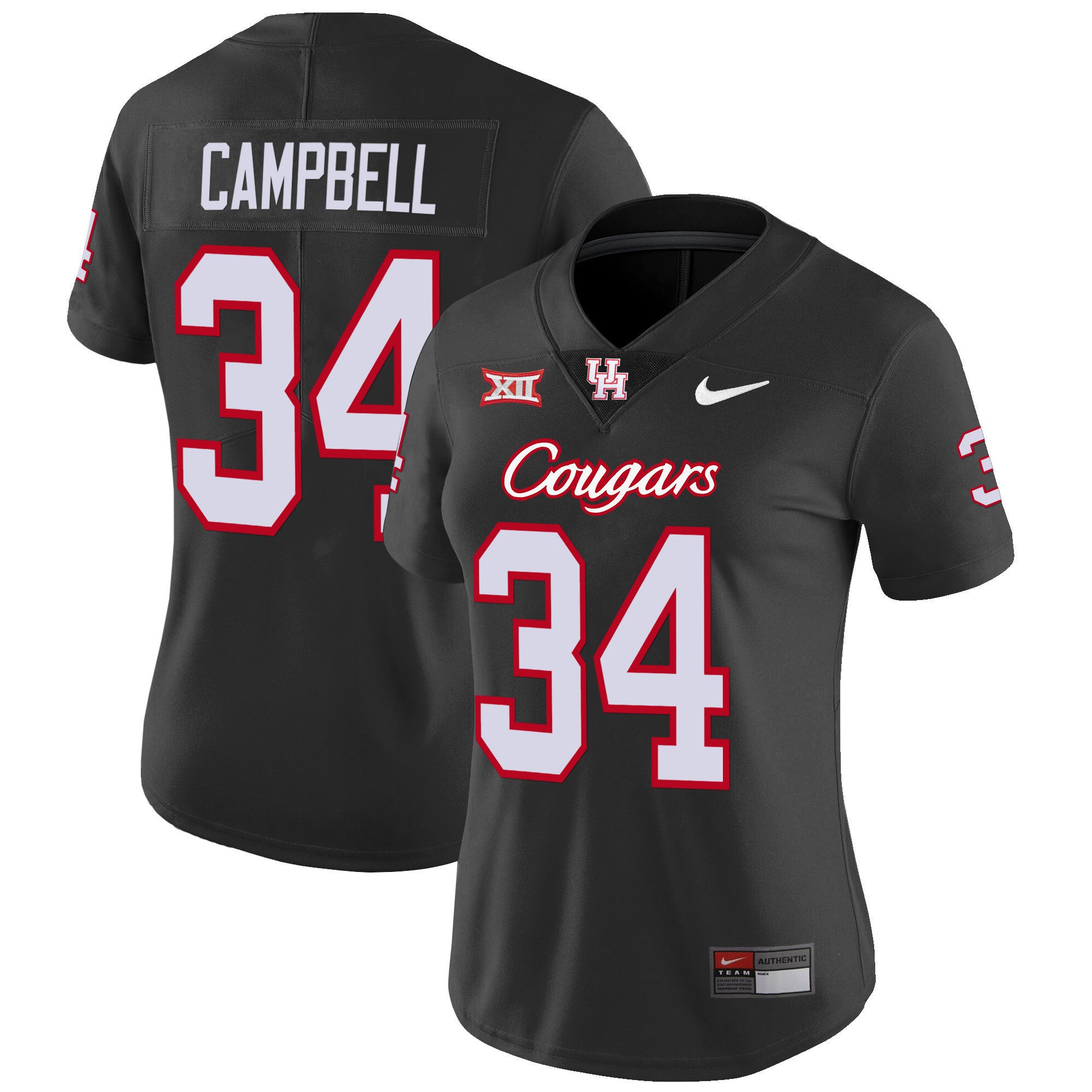 Women's Houston Cougars Oilers Inspired Vapor Jersey V4 - All Stitched