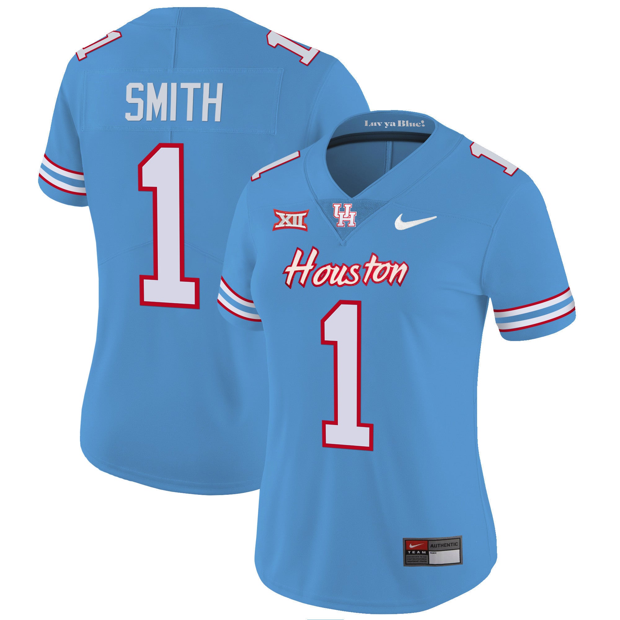 Women's Houston Cougars Oilers Inspired Vapor Jersey V4 - All Stitched