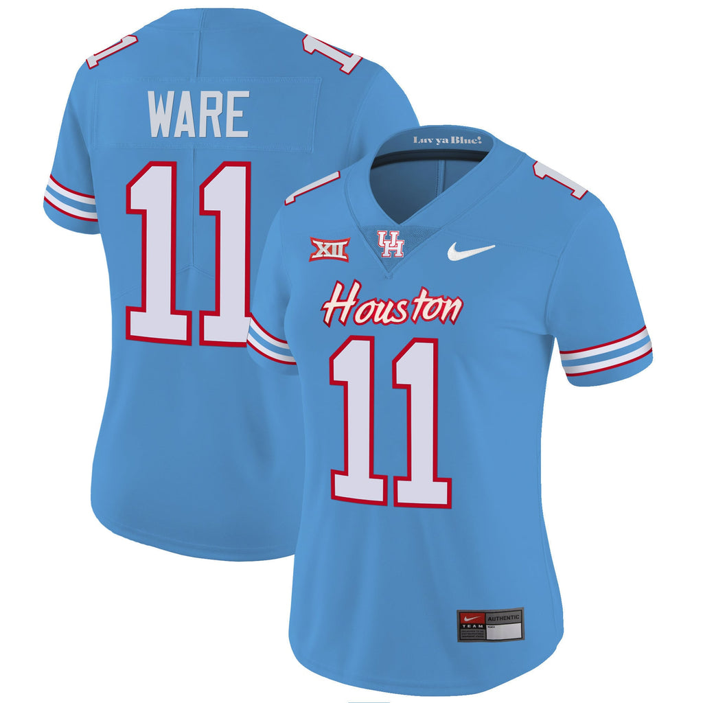 Women's Houston Cougars Oilers Inspired Vapor Jersey V4 - All Stitched