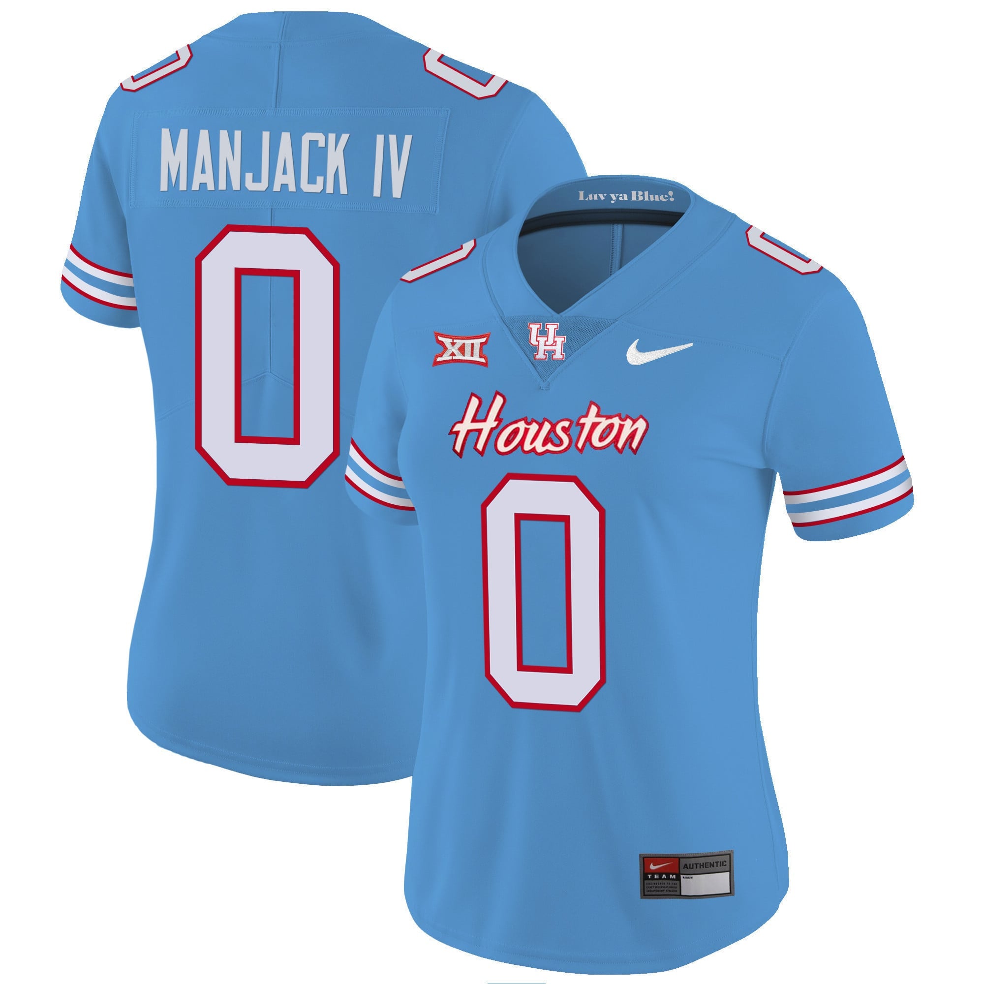 Women's Houston Cougars Oilers Inspired Vapor Jersey V4 - All Stitched