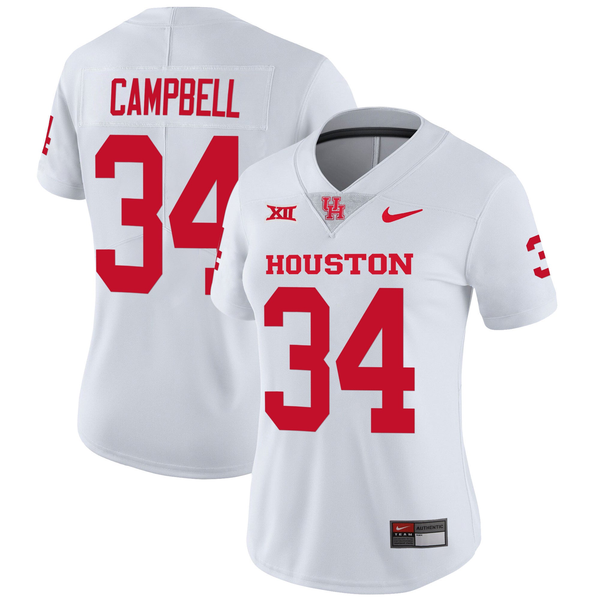 Women's Houston Cougars Oilers Inspired Vapor Jersey V4 - All Stitched