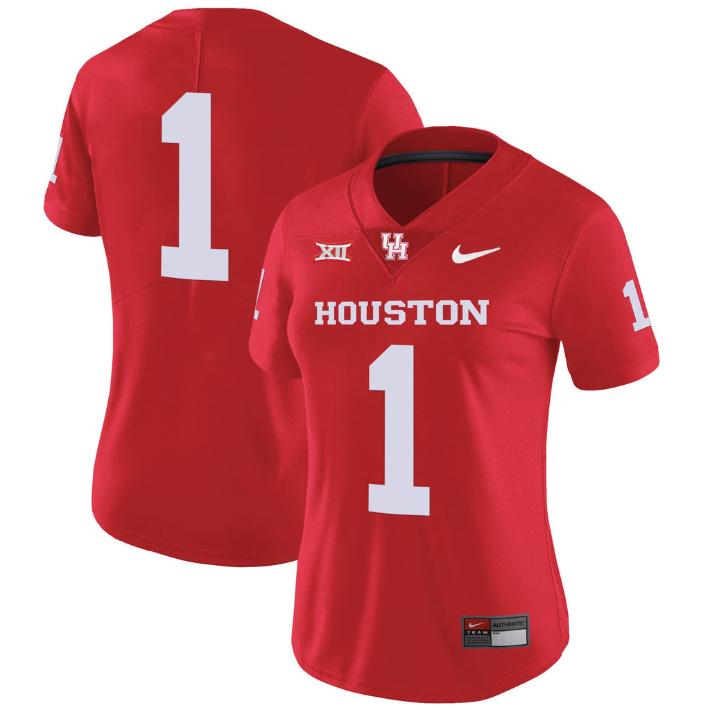 Women's Houston Cougars Oilers Inspired Vapor Jersey V4 - All Stitched