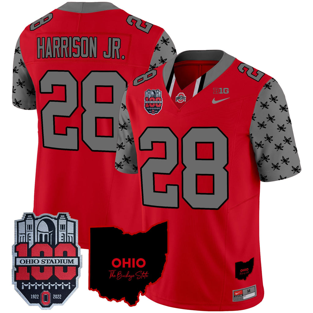 Men's Ohio State Buckeyes 100th Anniversary Patch Vapor Limited Jersey - All Stitched