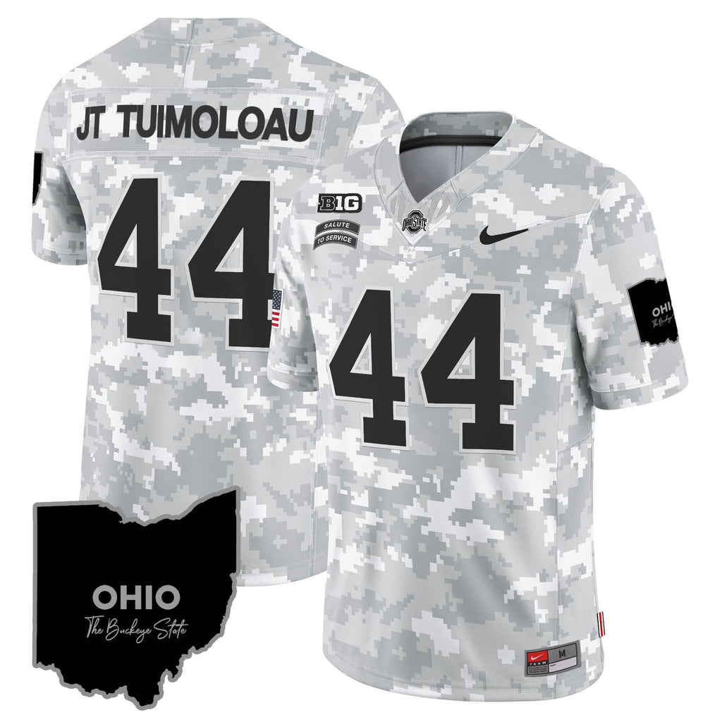 Ohio State Buckeyes 2024 Salute to Service Vapor Limited Jersey - Arctic Camo - All Stitched