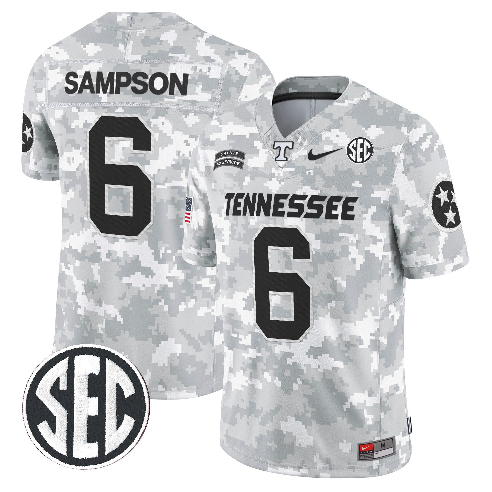 Tennessee Volunteers 2024 Salute to Service Vapor Limited Jersey - Arctic Camo - All Stitched