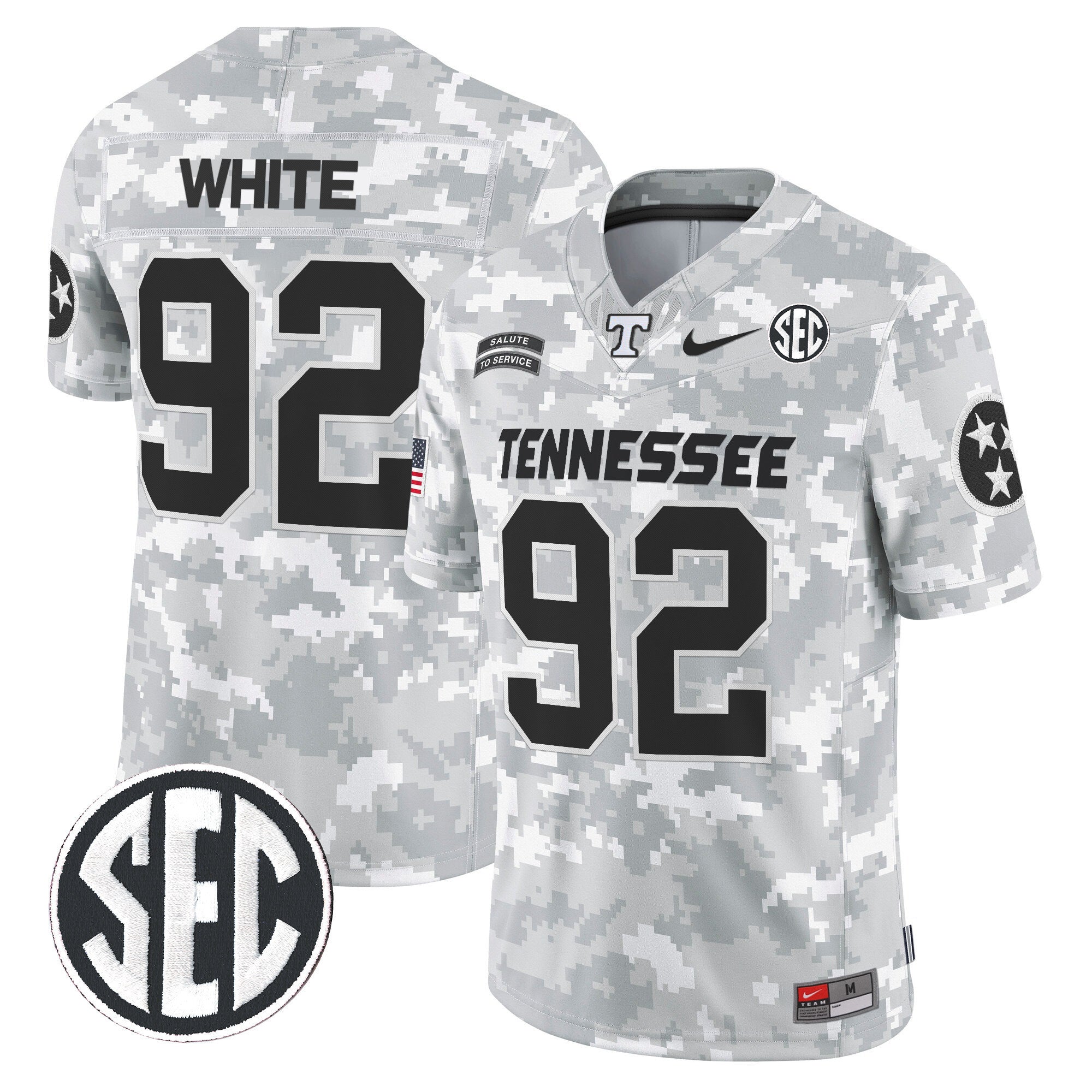 Tennessee Volunteers 2024 Salute to Service Vapor Limited Jersey - Arctic Camo - All Stitched