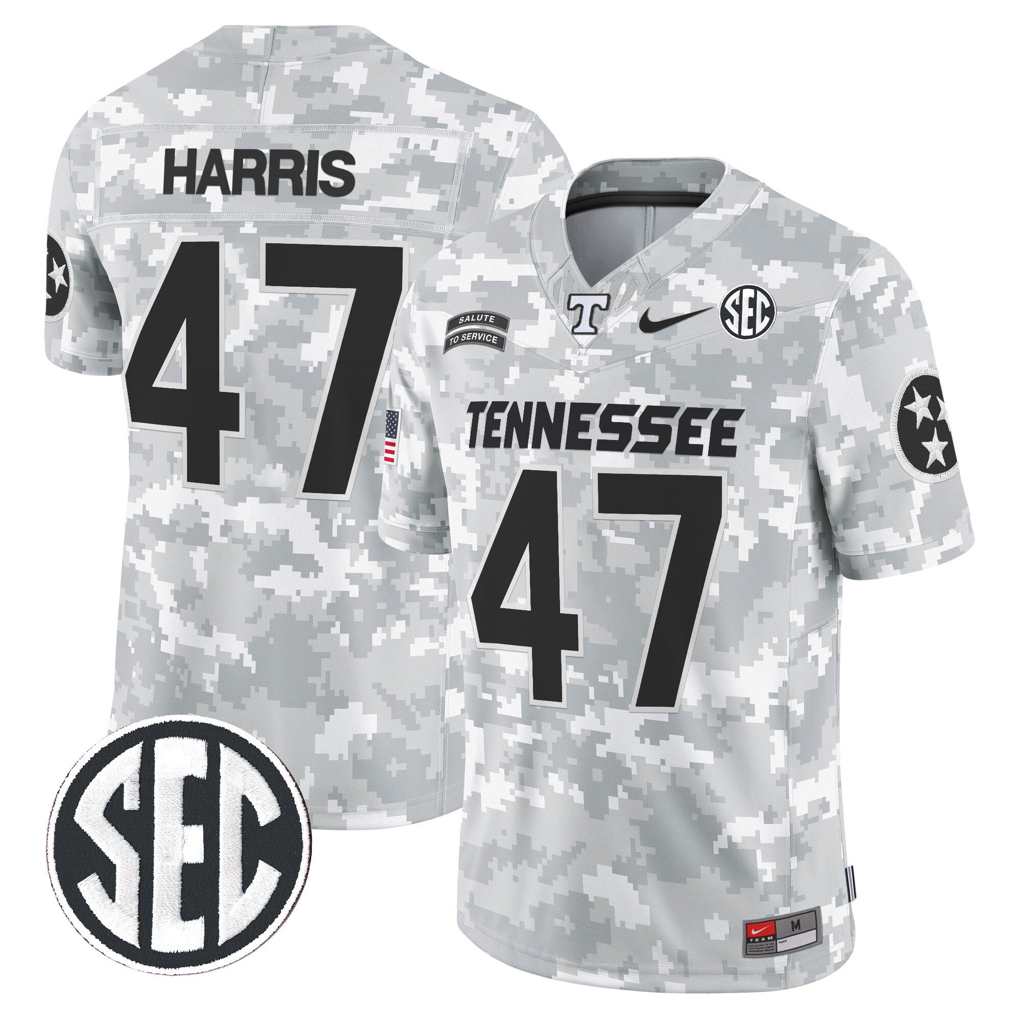 Tennessee Volunteers 2024 Salute to Service Vapor Limited Jersey - Arctic Camo - All Stitched