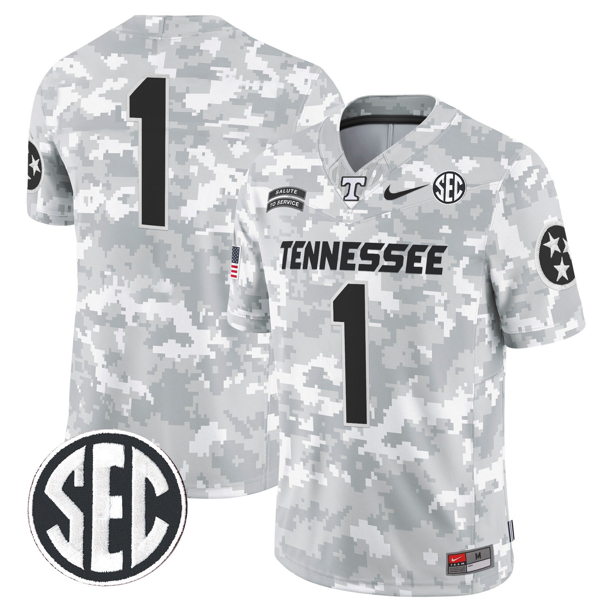 Tennessee Volunteers 2024 Salute to Service Vapor Limited Jersey - Arctic Camo - All Stitched