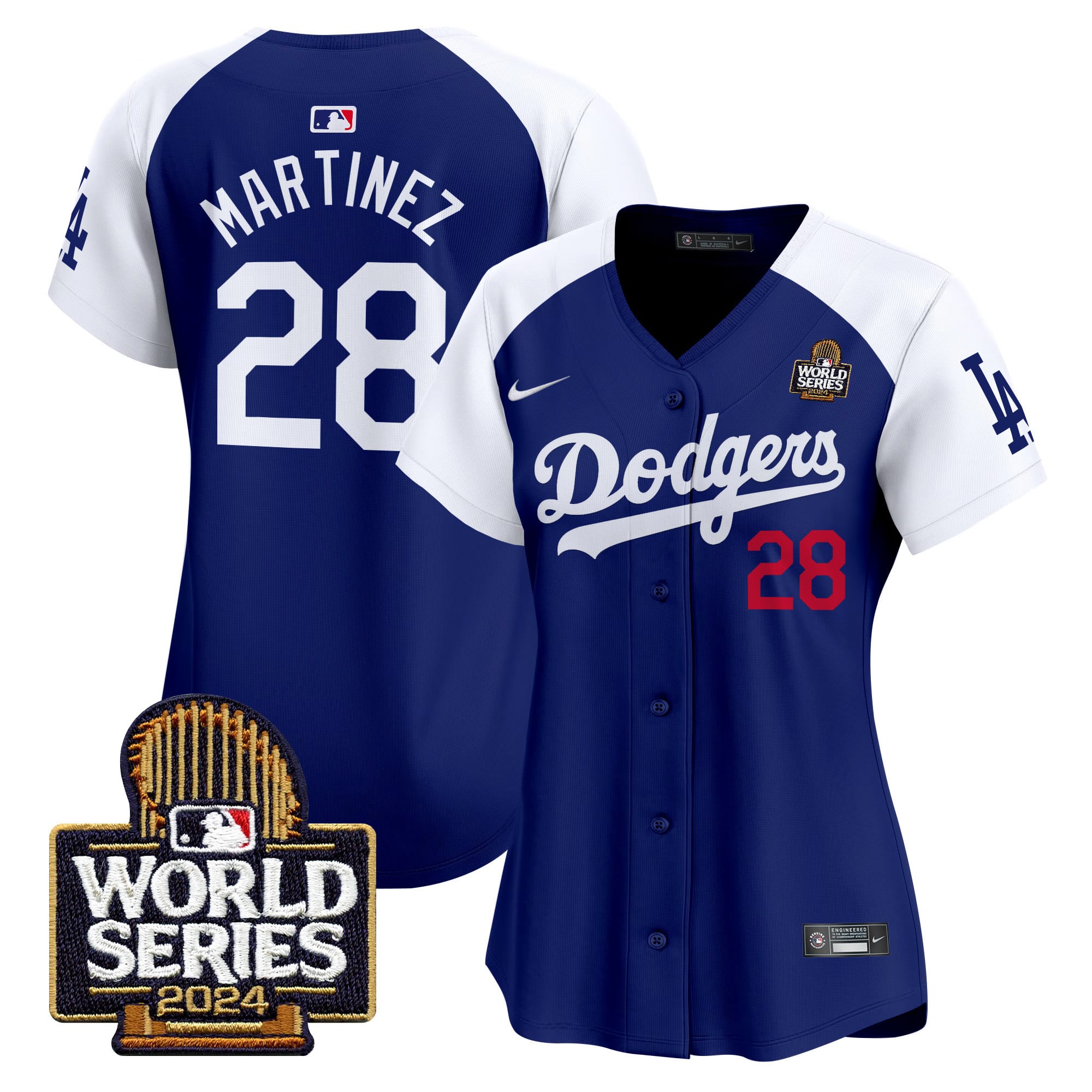 Women's Dodgers 2024 World Series Vapor Premier Limited Jersey V2 - All Stitched