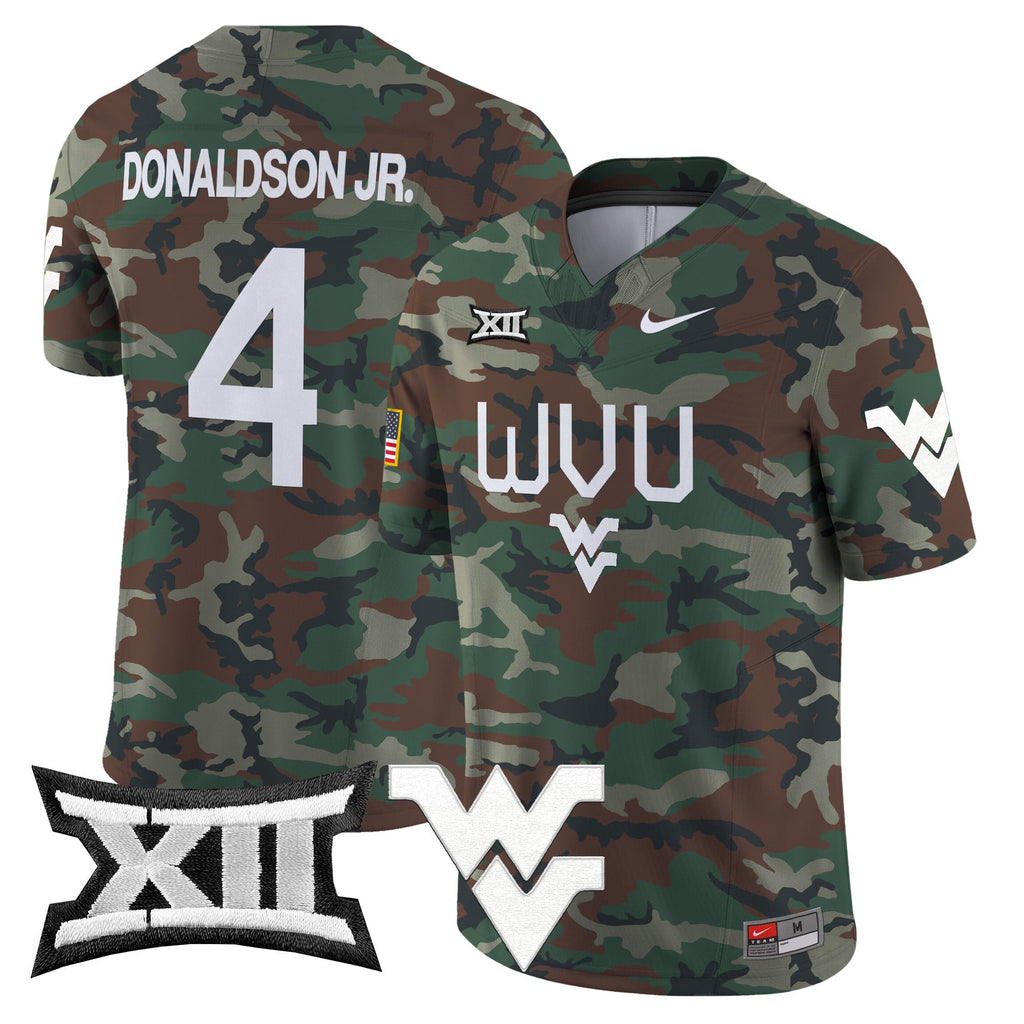 West Virginia Mountaineers 2024 Military Vapor Limited Jersey - All Stitched