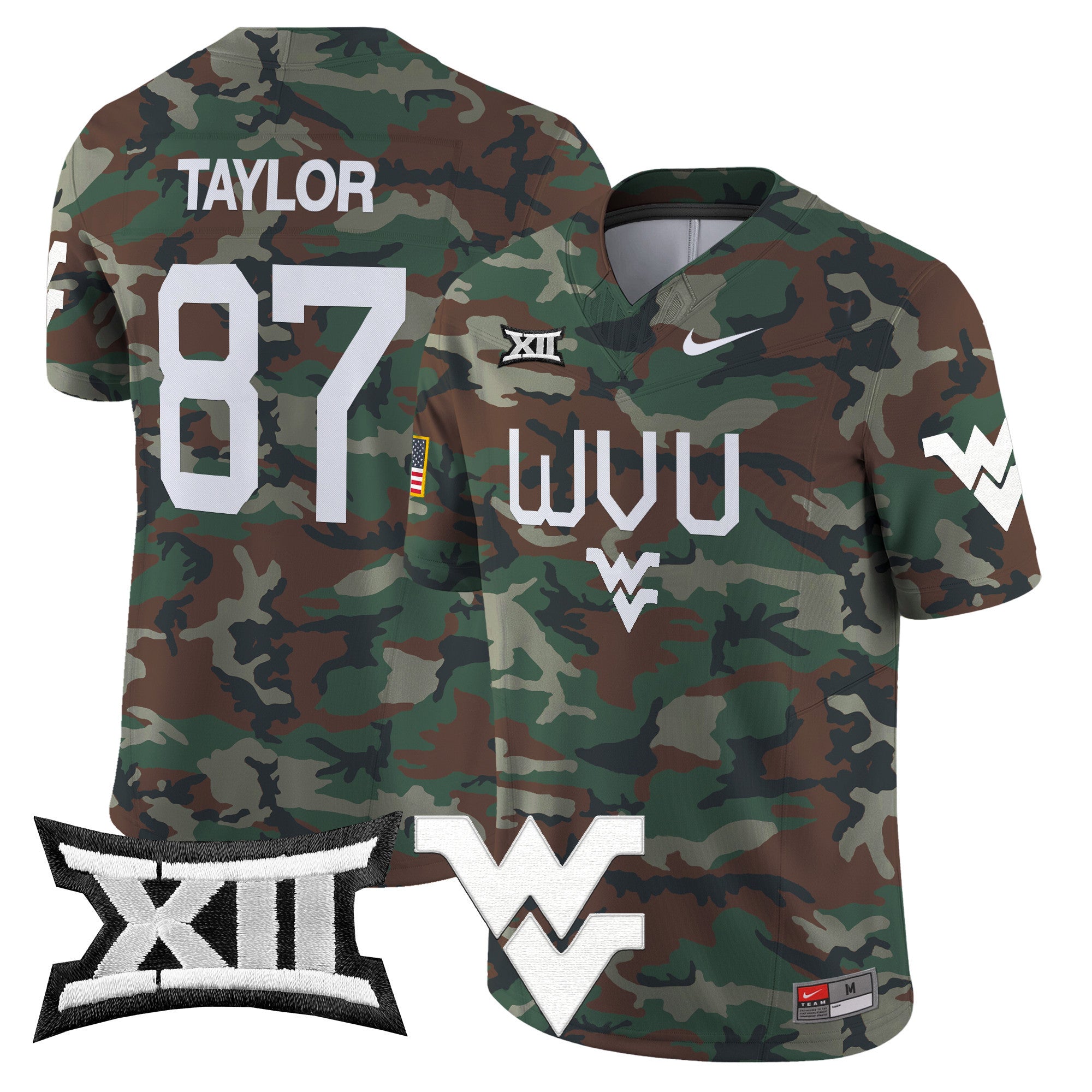 West Virginia Mountaineers 2024 Military Vapor Limited Jersey - All Stitched