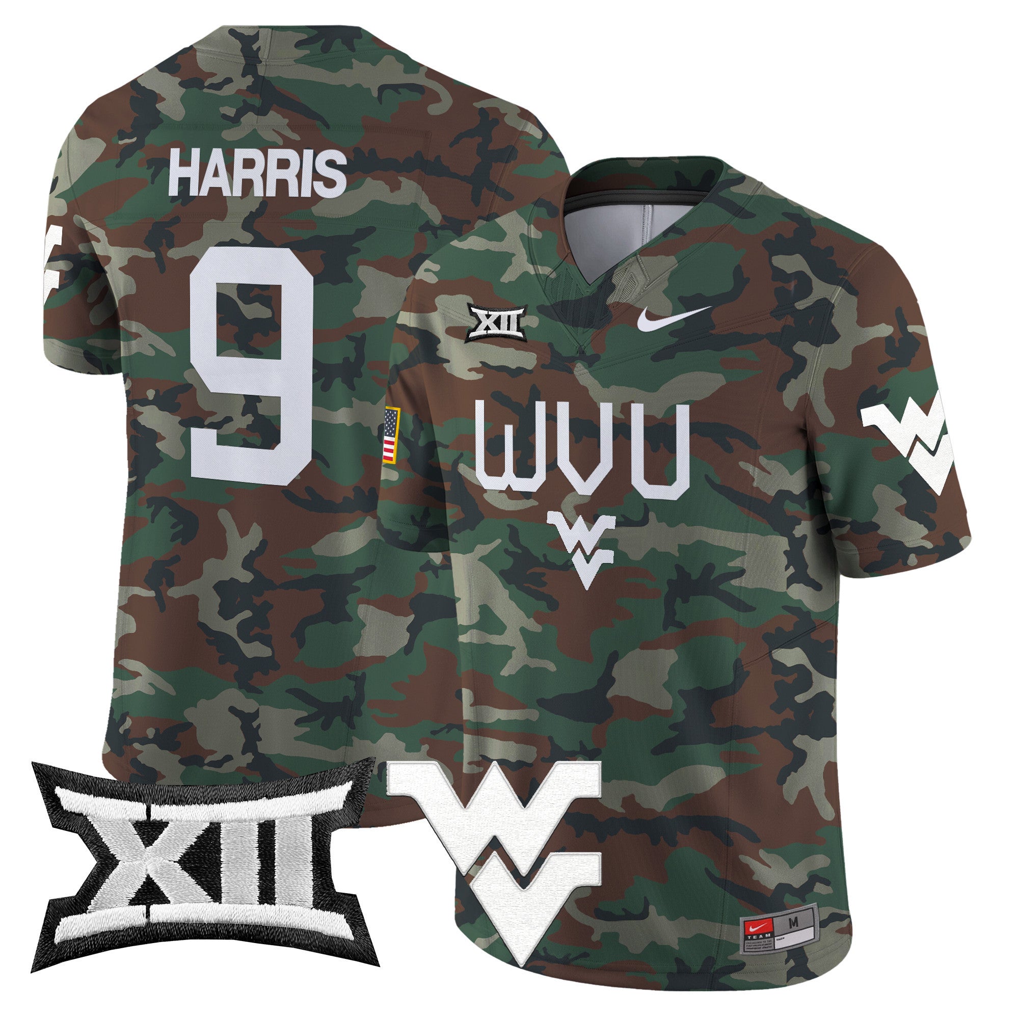 West Virginia Mountaineers 2024 Military Vapor Limited Jersey - All Stitched