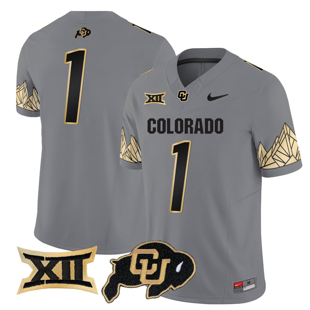 Men's Colorado Buffaloes Vapor Limited Jersey V4 - Big 12 XII Patch - All Stitched