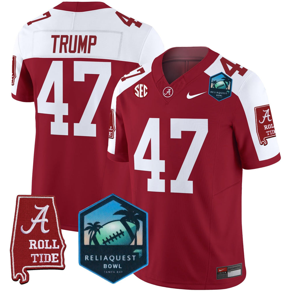 Men's Alabama Crimson Tide 2025 ReliaQuest Bowl Patch Vapor Limited Jersey - All Stitched