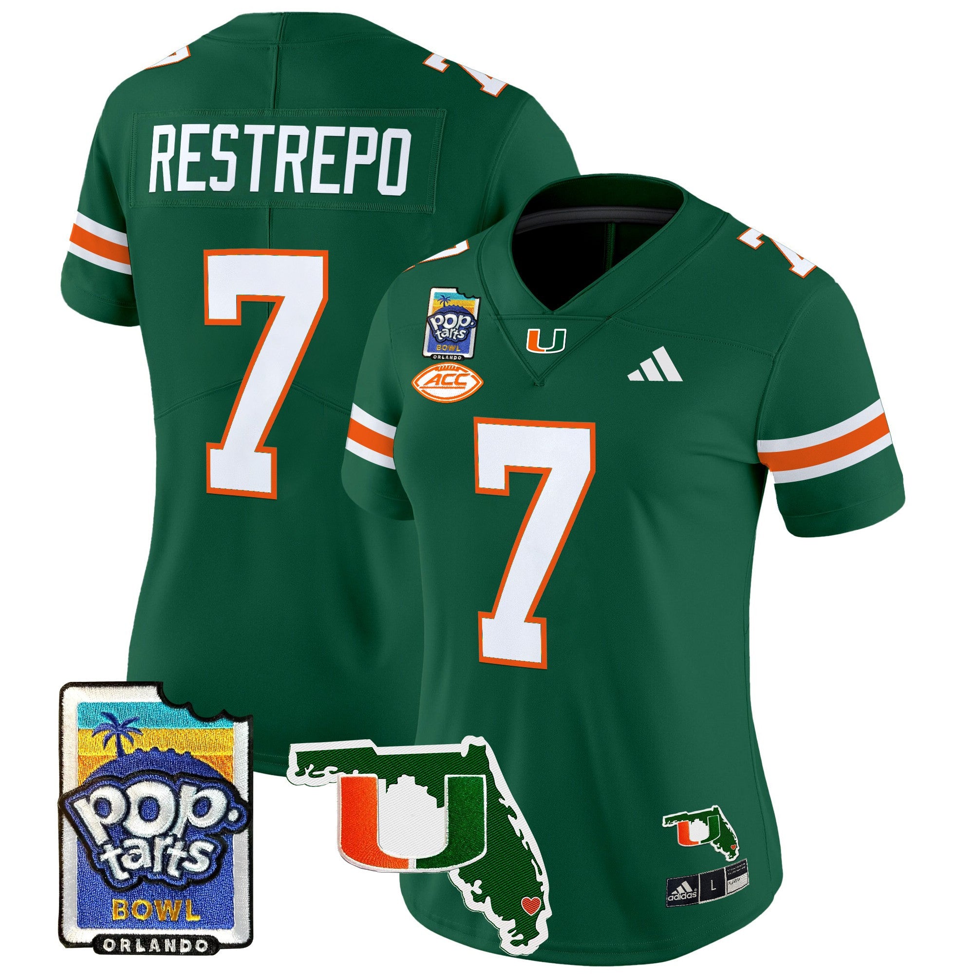 Women's Miami Hurricanes 2025 PopTarts Bowl Patch Vapor Limited Jersey - All Stitched