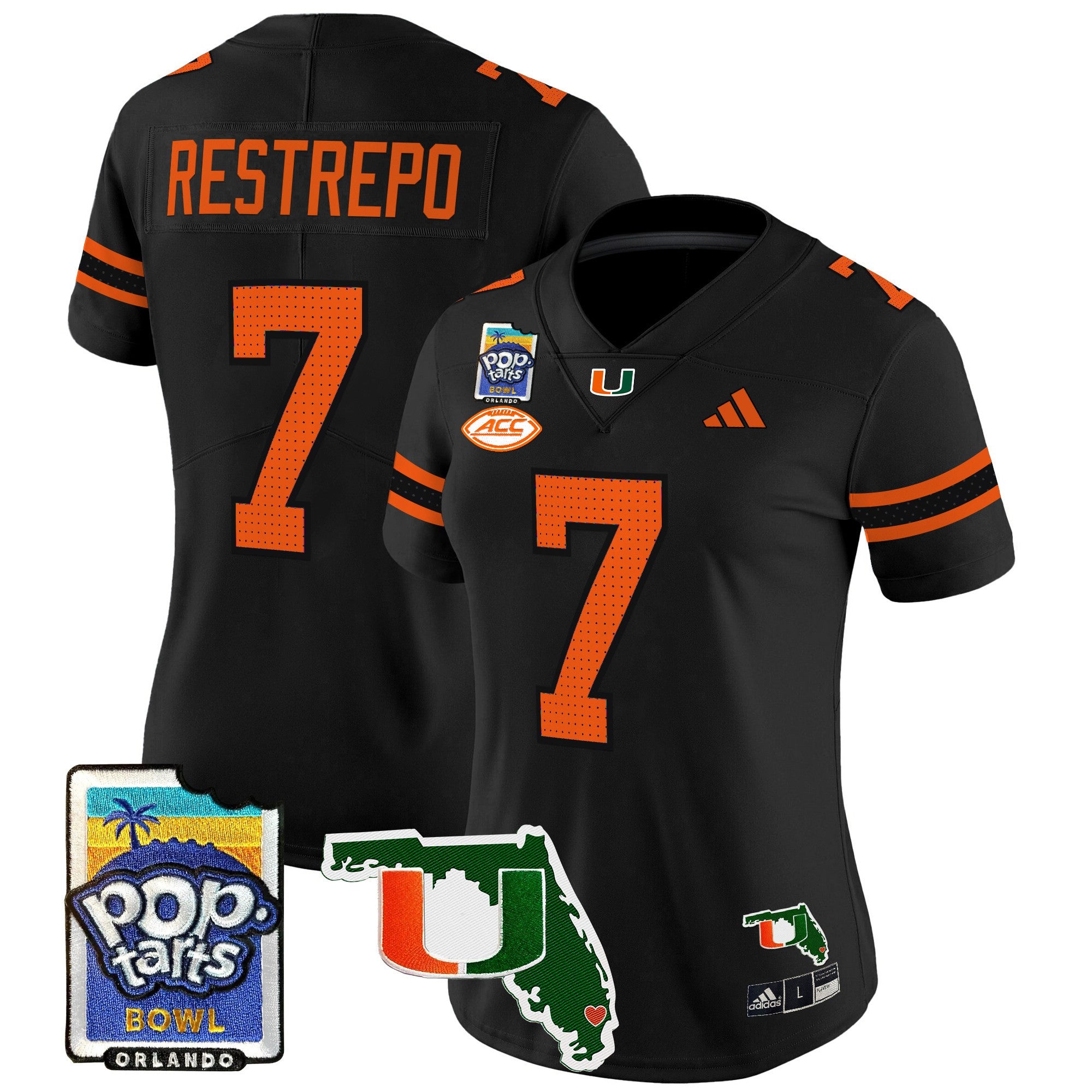 Women's Miami Hurricanes 2025 PopTarts Bowl Patch Vapor Limited Jersey - All Stitched