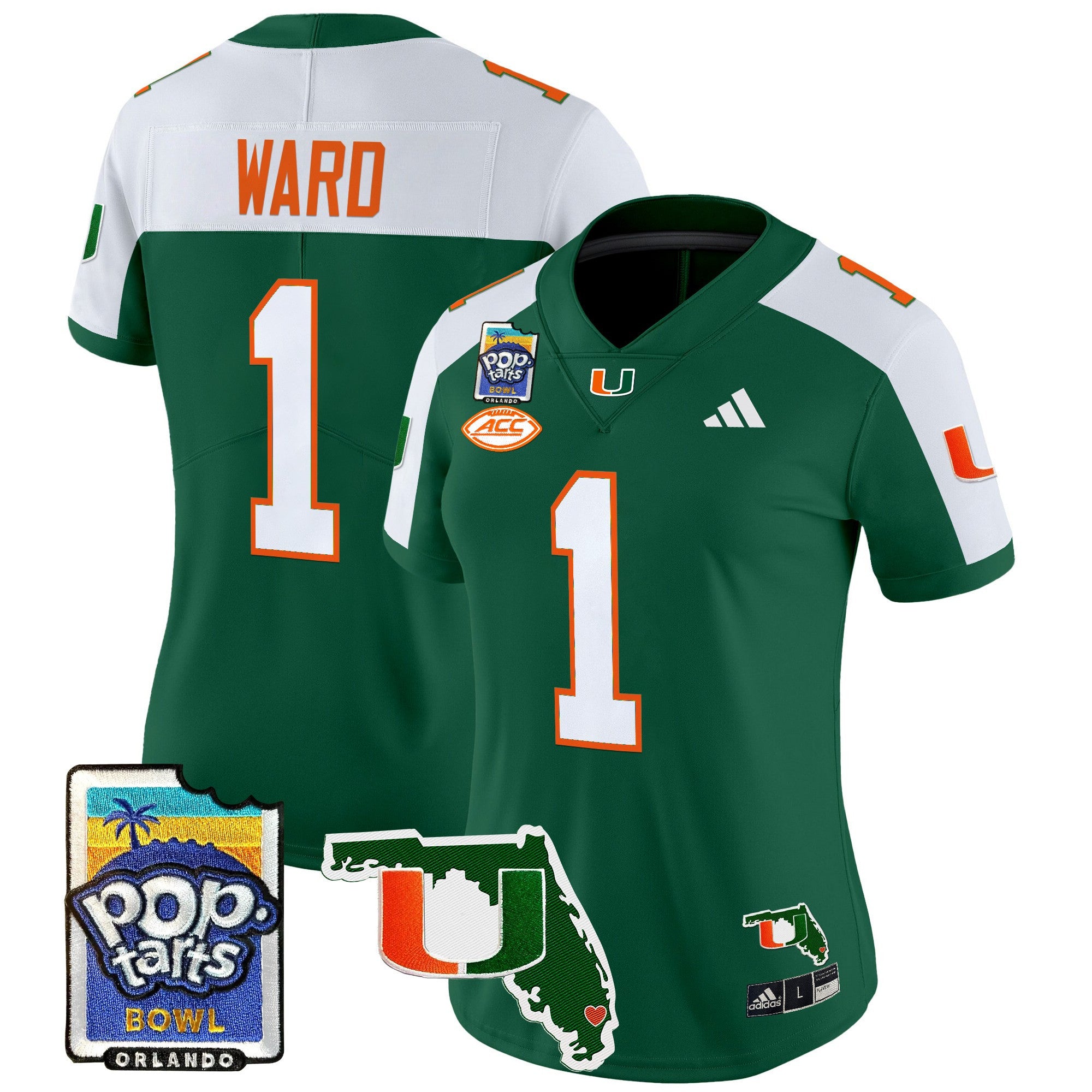 Women's Miami Hurricanes 2025 PopTarts Bowl Patch Vapor Limited Jersey - All Stitched