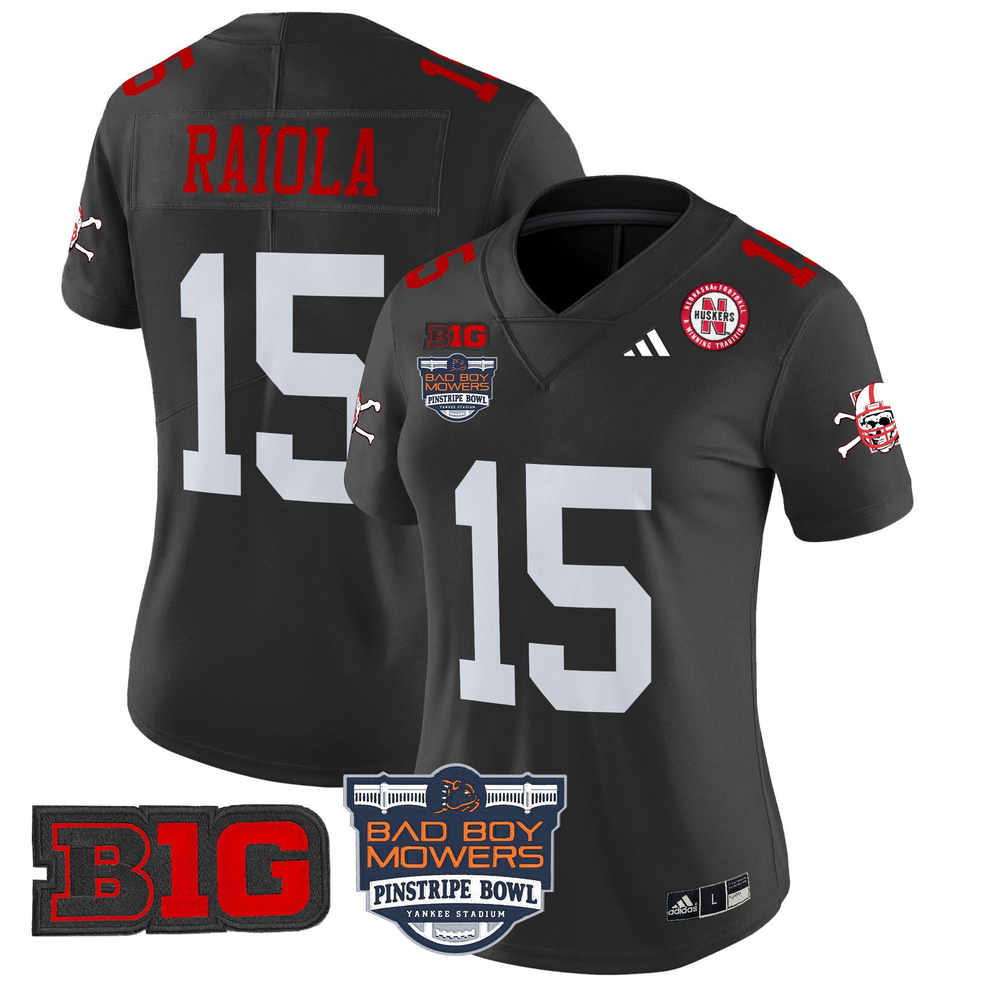 Women's Nebraska Cornhuskers 2025 Pinstripe Bowl Patch Vapor Limited Jersey - All Stitched