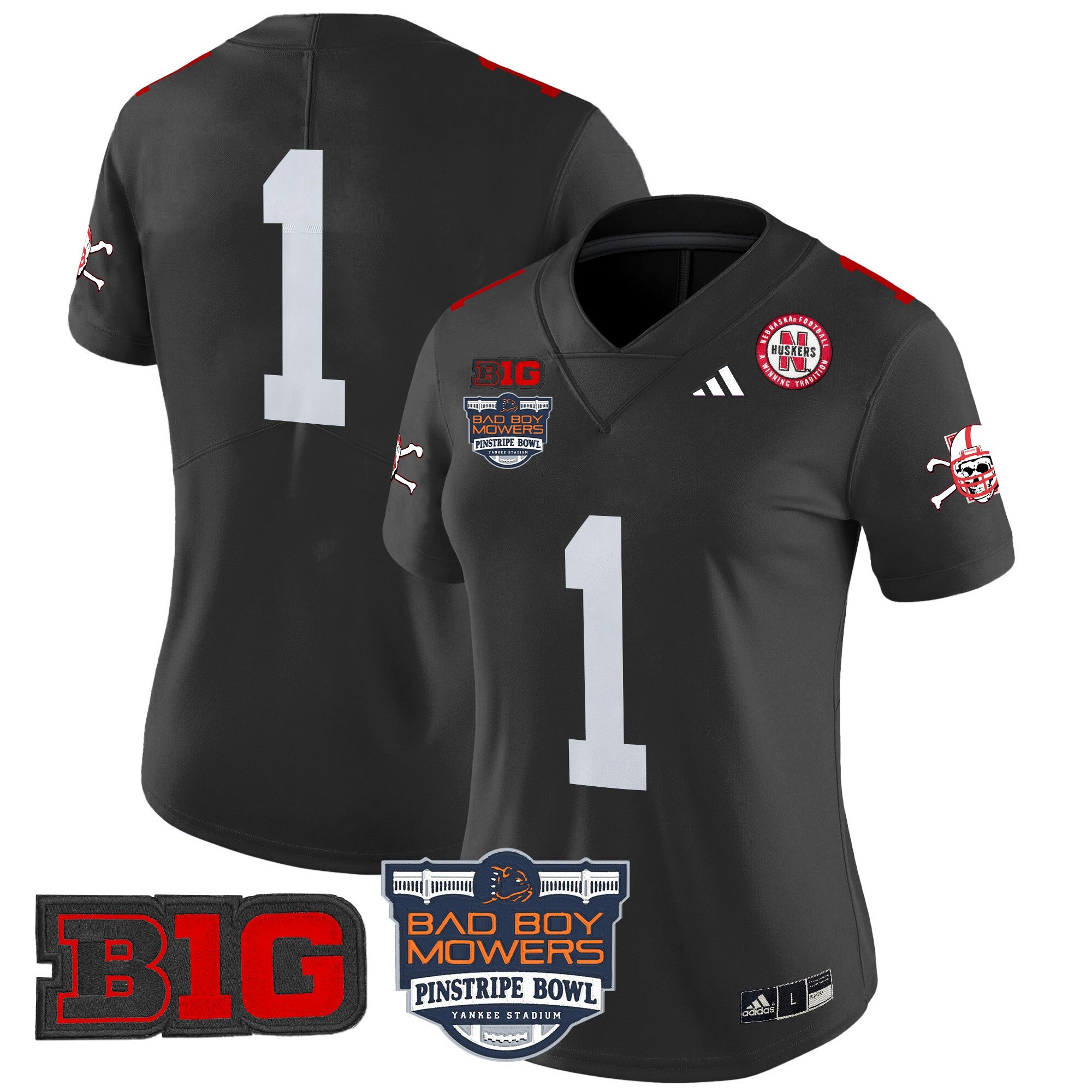 Women's Nebraska Cornhuskers 2025 Pinstripe Bowl Patch Vapor Limited Jersey - All Stitched