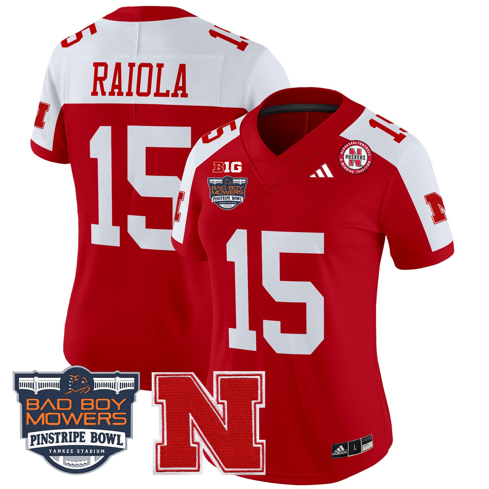 Women's Nebraska Cornhuskers 2025 Pinstripe Bowl Patch Vapor Limited Jersey - All Stitched