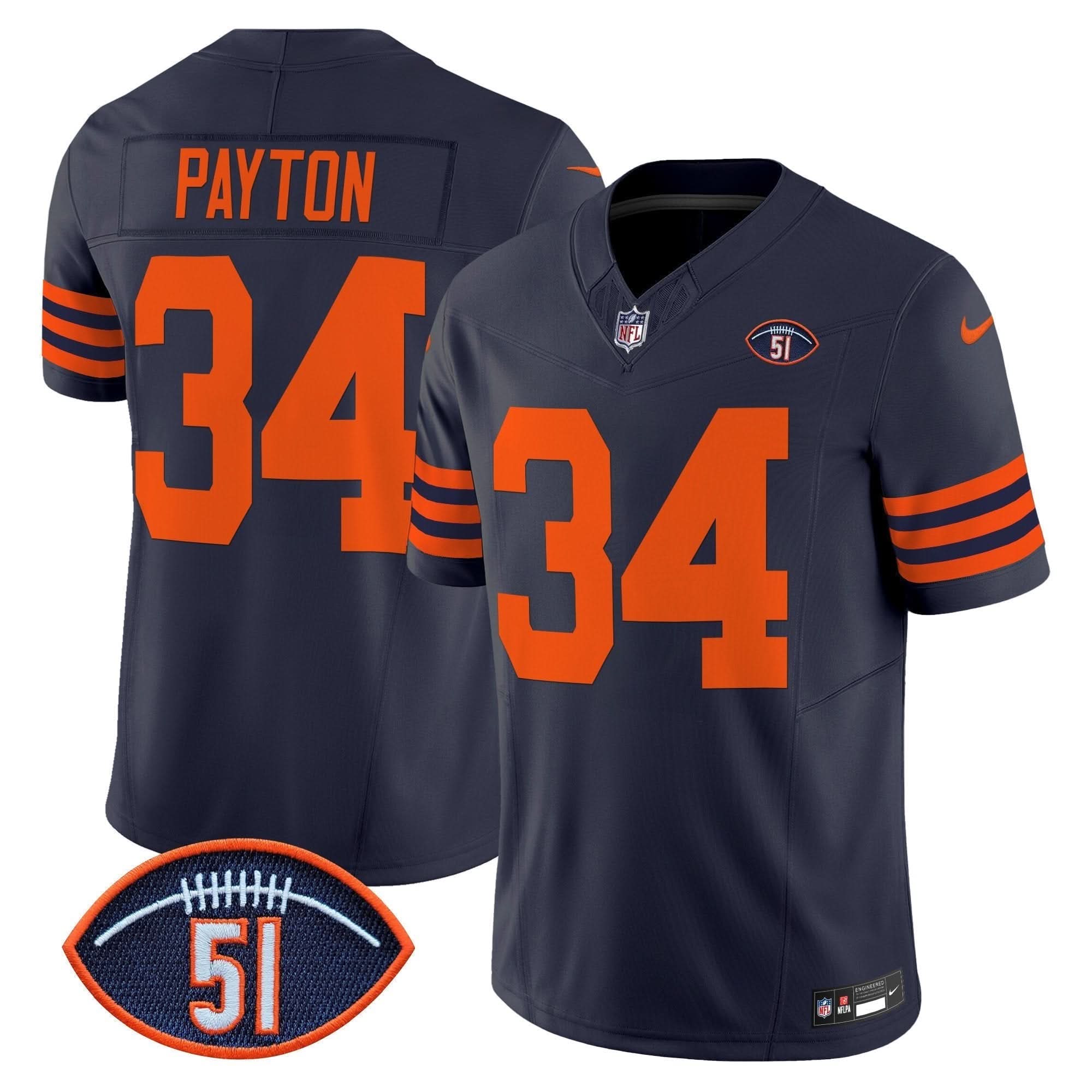 Chicago Bears Dick Butkus Patch Throwback Vapor Limited Jersey - All Stitched