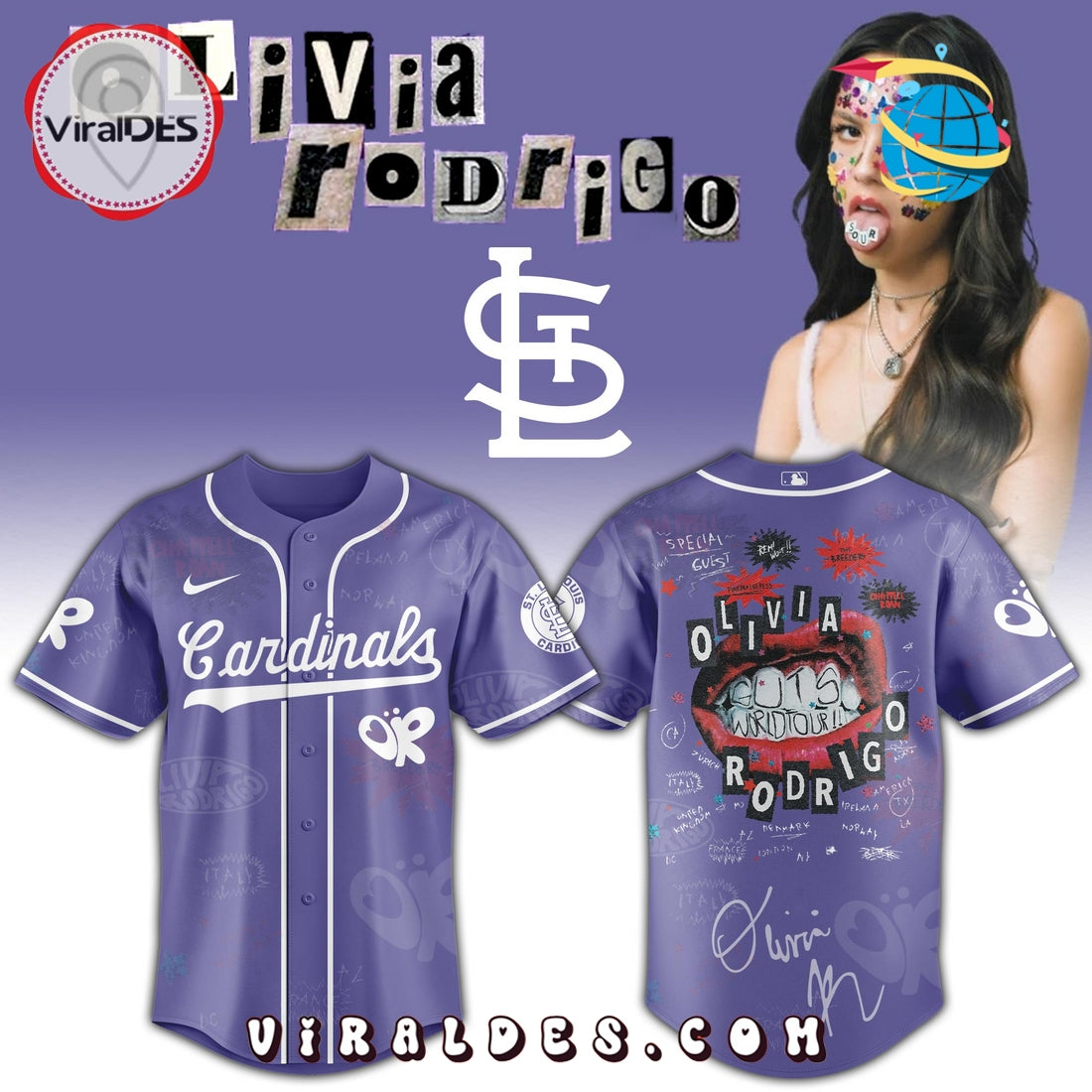 St. Louis Cardinals MLB x Olivia Rodrigo Guts World Tour Jersey